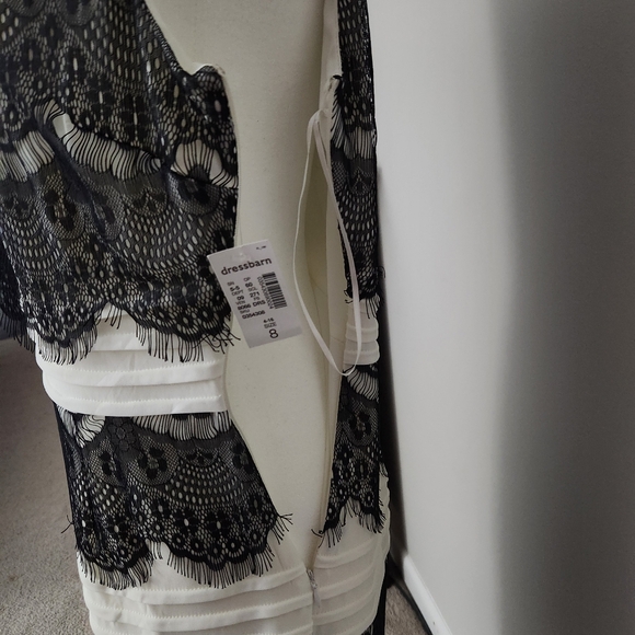 New Dressbarn Sleeveless Summer Dress Size 8 Mid-length White & Black - Picture 7 of 10